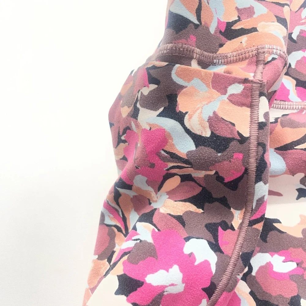 Athleta Pink and Brown Floral Leggings - Picture 4 of 11